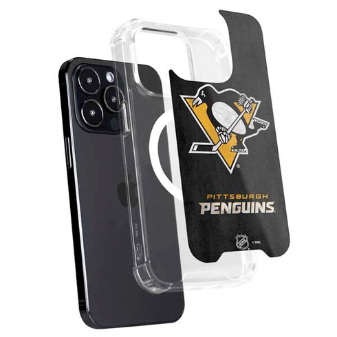 NHL Pittsburgh Penguins Distressed iPhone 15 Pro MagSafe Case